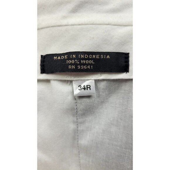 34R Mens Wool Linea Uomo Dress Black Striped Pants Pleated Trousers Slacks 34x31 - Picture 8 of 8